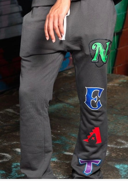 (N)EAT FRENCH TERRY FLANNEL PANTS - SMOKE GRAY